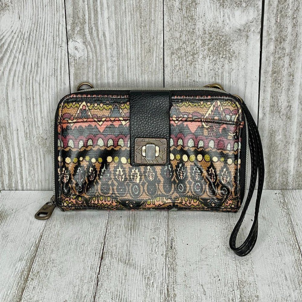 Sakroots Small Smartphone Wristlet Wallet Taupe One World